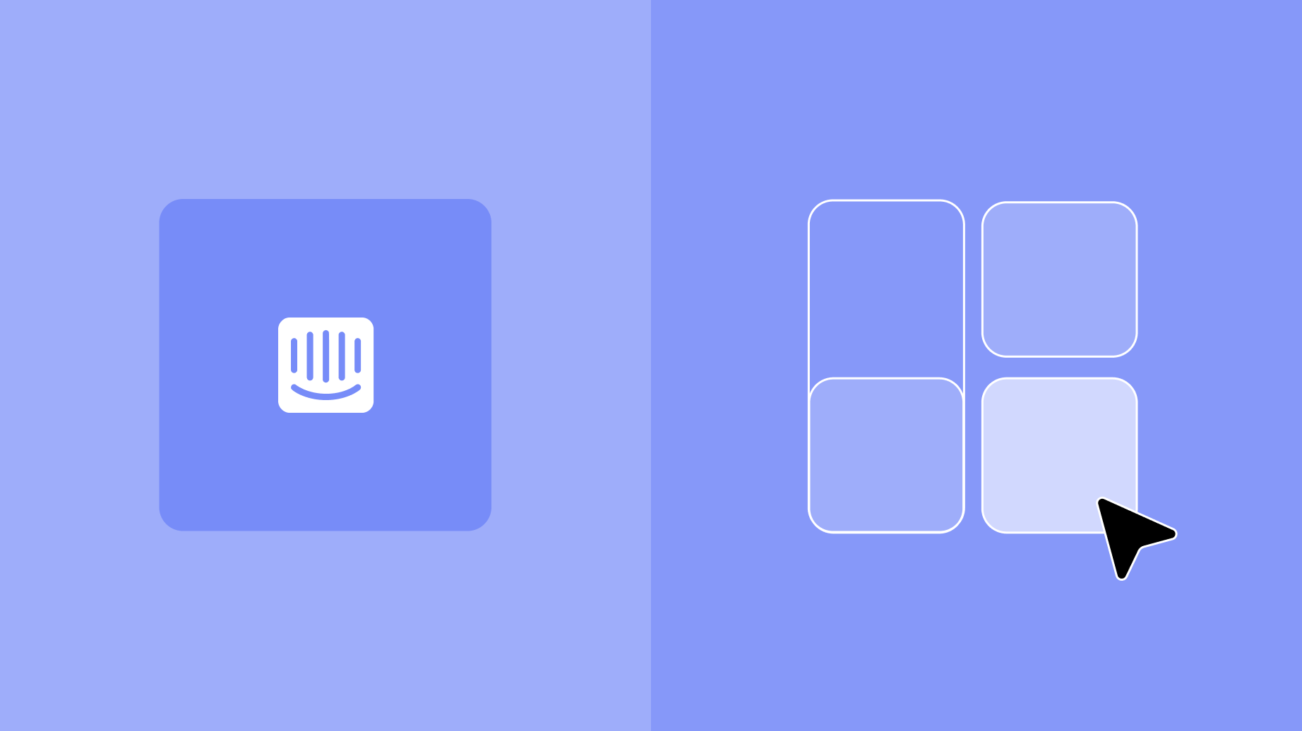 Image with purple boxes and the Intercom logo to represent Intercom Alternatives